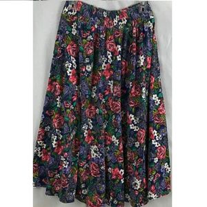Paquette Too! Long Skirt Elastic Waist Floral 10